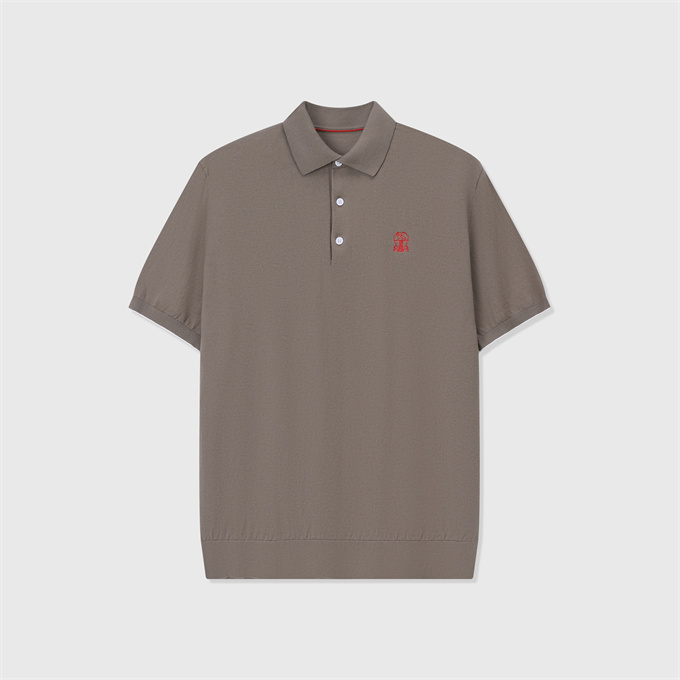 brunello cucinelli tennis embroidered polo shirt